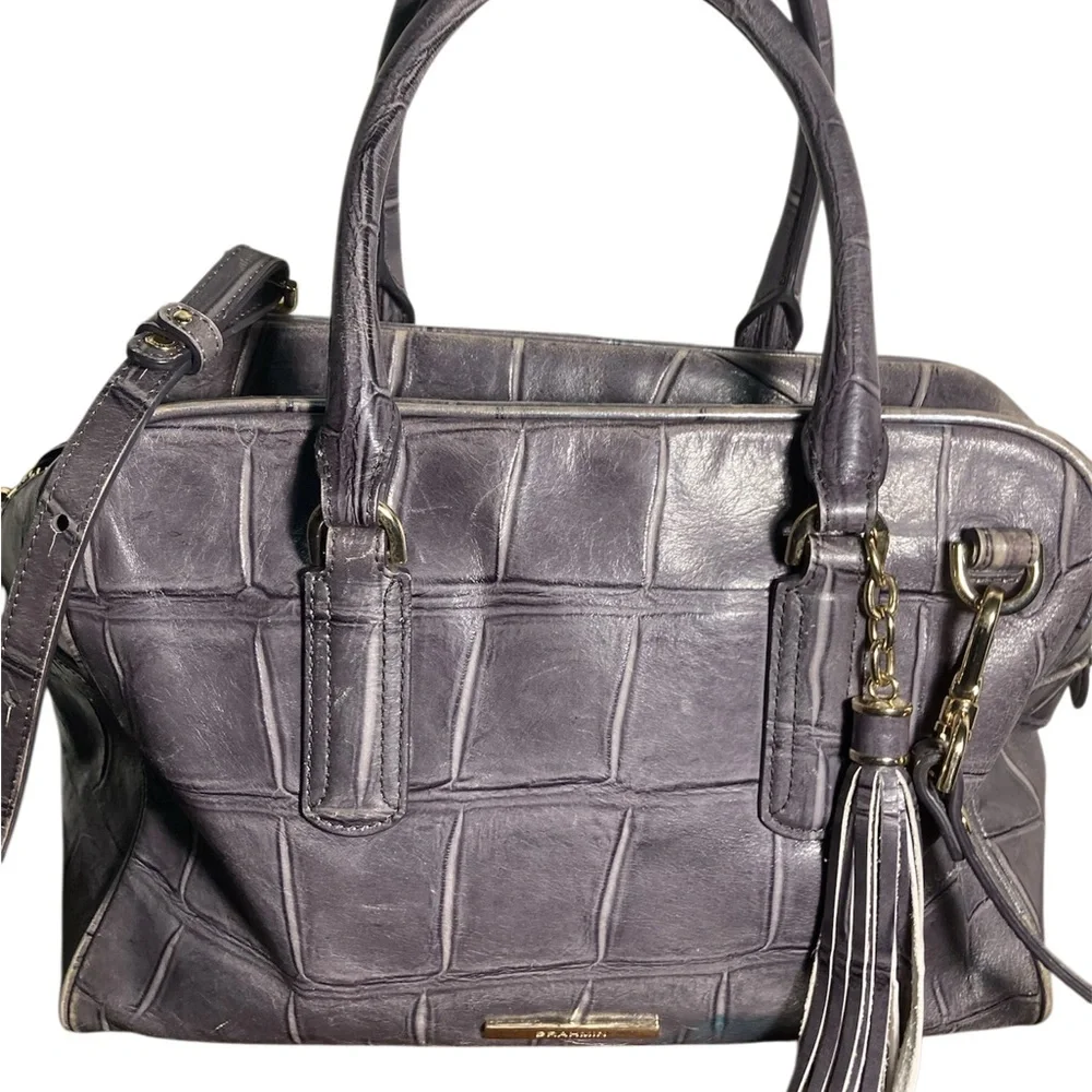 BRAHMIN MARISSA Elegant Gray Leather Handbag - Picture 3 of 14